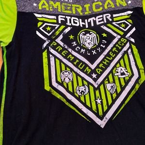 Men's black and green Affliction shirt